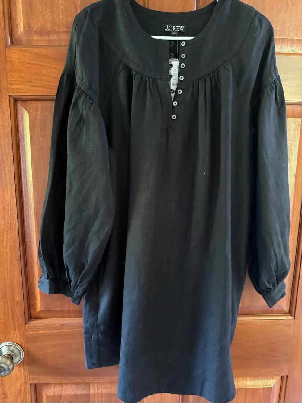 J. Crew Black Long-Sleeve Button Henley Tunic